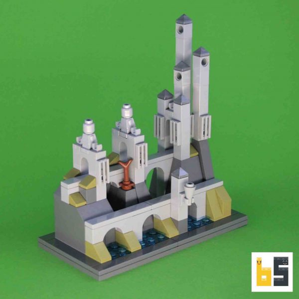 Acht Bögen (Burg 3), Bausatz aus LEGO®-Steinen, kreiert von Jeff Friesen, mit Märchen von Anne Lavin