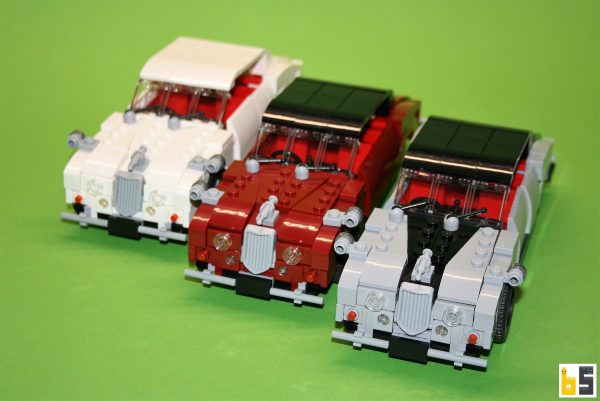 Different views of the Jaguar Mk II LEGO® MOC from The Brickworms