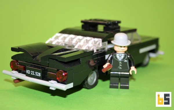 Different views of the Chevrolet Bel Air 1959 "Olsenbande" LEGO® MOC by The Brickworms.