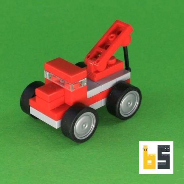 Verschiedene Ansichten des Micro Abschleppwagens als LEGO®-Eigenkreation (MOC) von The Brickworms