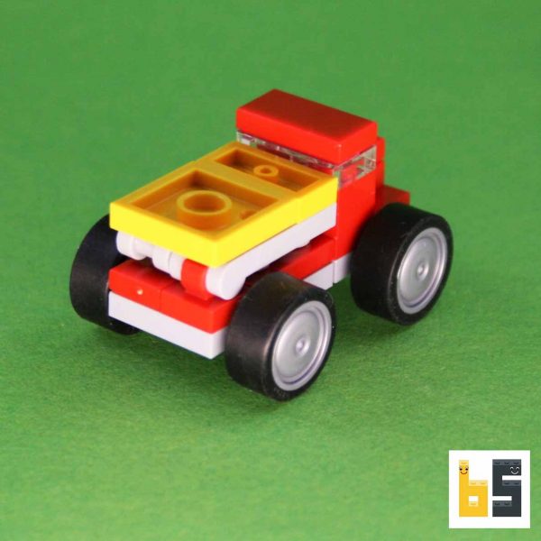 Verschiedene Ansichten des Micro Kipplasters als LEGO®-Eigenkreation (MOC) von The Brickworms