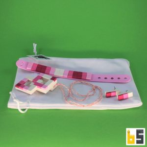3-teiliges Set aus Ohrsteckern, Armband und Collier – Schmuck by Grimmona aus LEGO®-Steinen