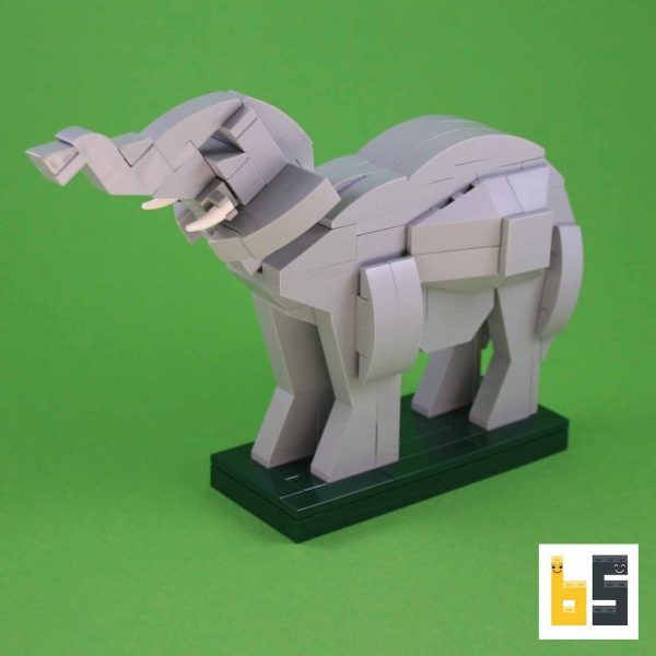 Various views of the African elephant, kit from LEGO® bricks, created by Ekow Nimako