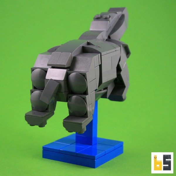 Verschiedene Ansichten des Modells Flusspferd - LEGO®-Kreation des Designers Ekow Nimako