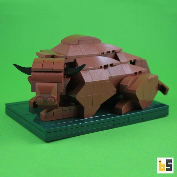 Various views of the European bison, kit from LEGO® bricks, created by Ekow Nimako