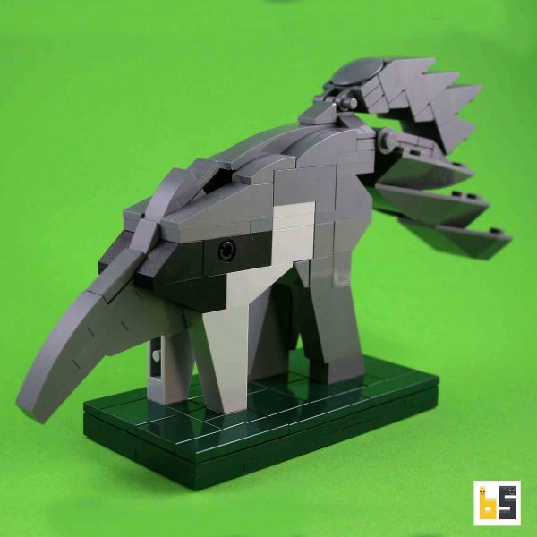 Various views of the giant anteater, kit from LEGO® bricks, created by Ekow Nimako