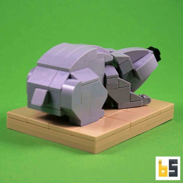 Verschiedene Ansichten des Modells Nacktnasenwombat - LEGO®-Kreation des Designers Ekow Nimako