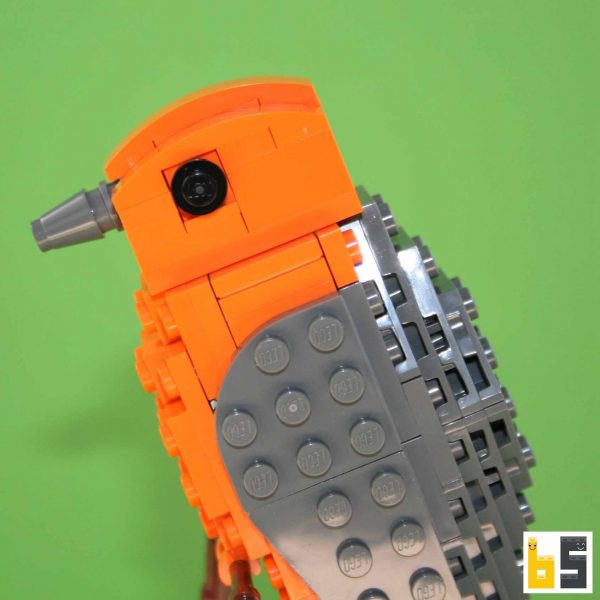 Various views of the red-capped robin-chat, kit from LEGO® bricks, created by Thomas Poulsom