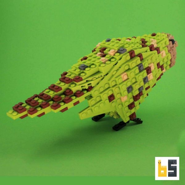 Verschiedene Ansichten des Modells Kakapo, eine LEGO®-Kreation des Designers Thomas Poulsom