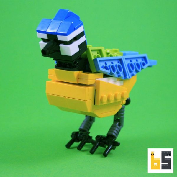 Various views of the Eurasian blue tit , kit from LEGO® bricks, created by Thomas Poulsom