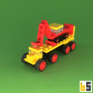 Micro low-loader with excavator – kit from LEGO® bricks