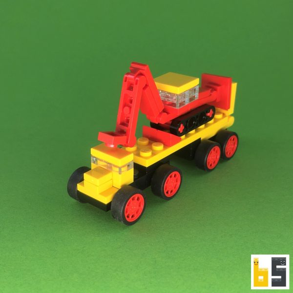 Micro low-loader with excavator