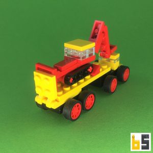 Micro low-loader with excavator – kit from LEGO® bricks