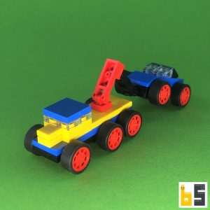 Micro breakdown truck and car – kit from LEGO® bricks