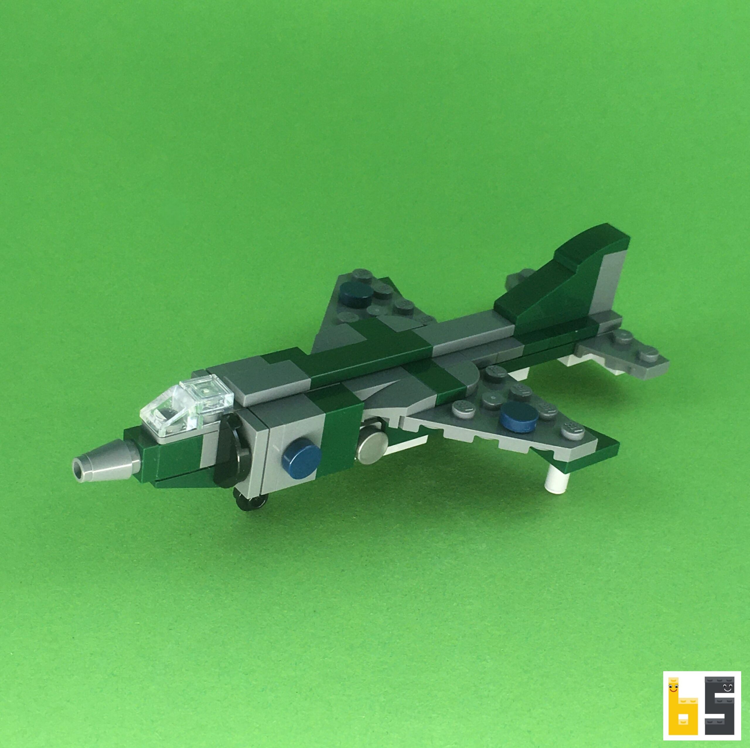 Micro British Aerospace Sea Harrier kit from LEGO bricks The Brickworms